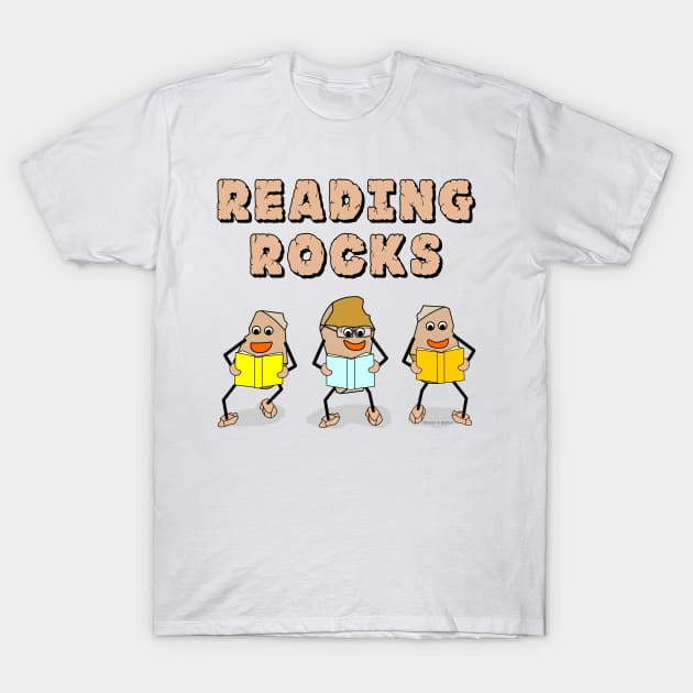 Book Reading Rocks T-Shirt by Barthol Graphics